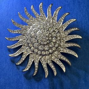 Camrose Kross JBK Jacqueline Kennedy Sunburst Starburst Rhinestone Brooch Pin